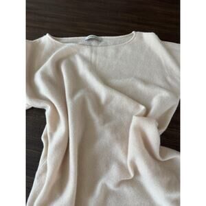 Gentle Herd 100% Cashmere Sweater Womens Medium Blush Beige Lightweight Relaxed